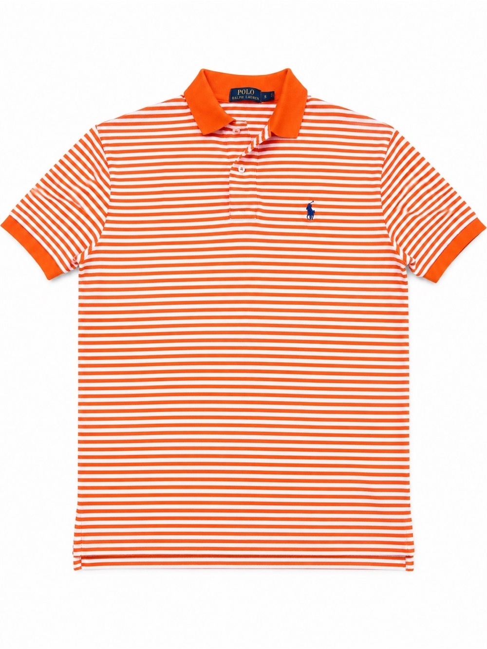 Polo by Ralph Lauren Orange & White Striped Polo with Navy Pony
